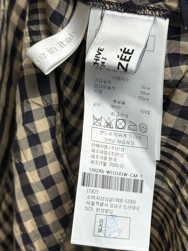 OBZEE 오브제 체크 셔링 블라우스 이미지