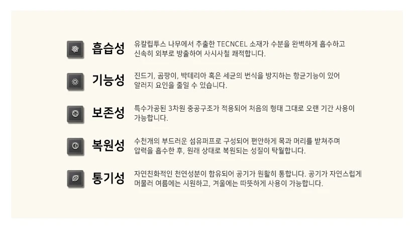 베스트슬립 텐셀솜 큐브포켓3 경추베개 + 베개커버 (미개봉 새제품). 5성급 호텔 베개 솜베개 이미지