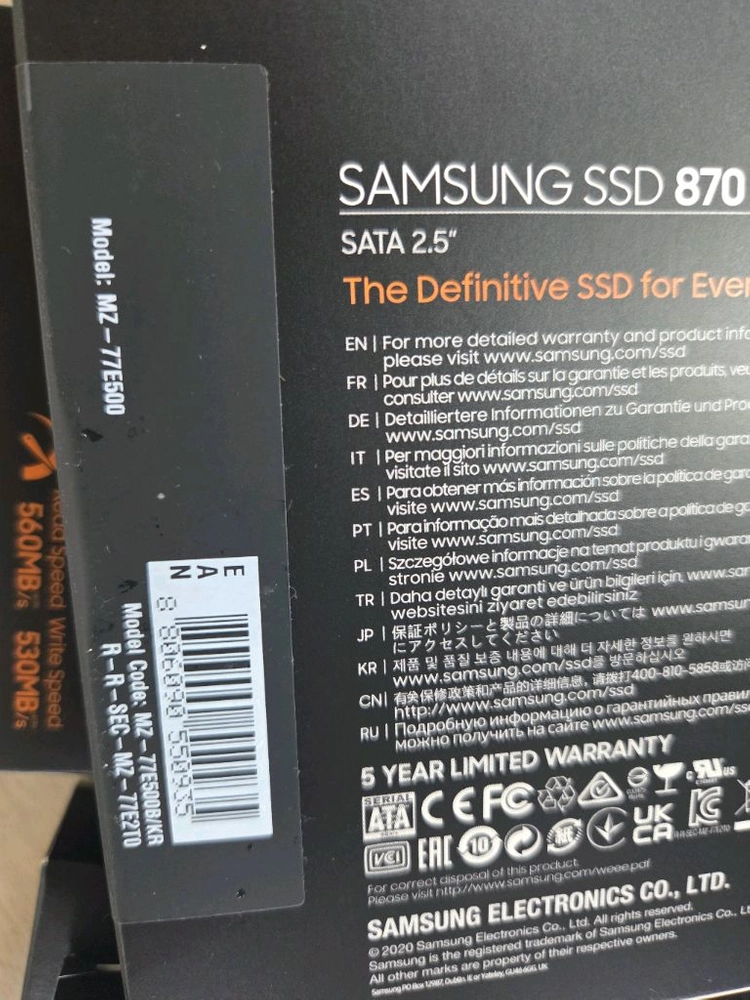 삼성 870 EVO SSD 500GB (MZ-77E500) 이미지