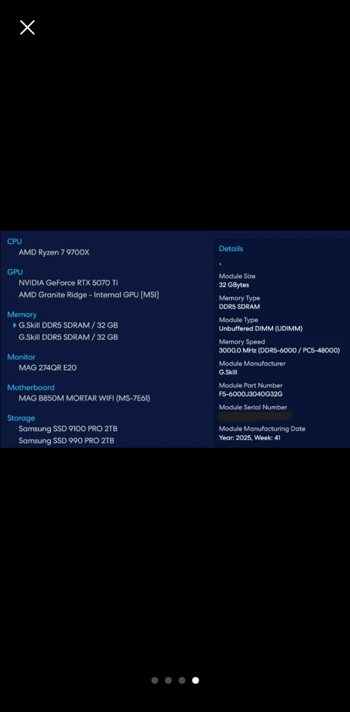 (교환/판매)G.SKILL DDR5 64GB 네오 램 (32GB x 2) AMD EXPO 이미지