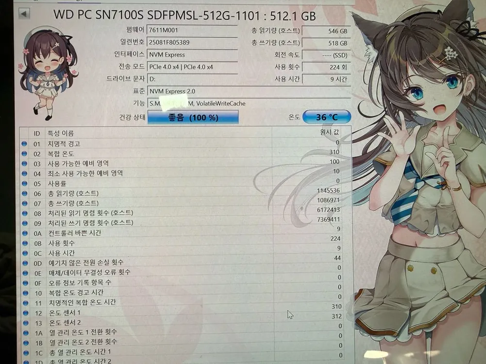 WD SN7100s 2242사이즈 512GB(속도 6800MB/s) 이미지