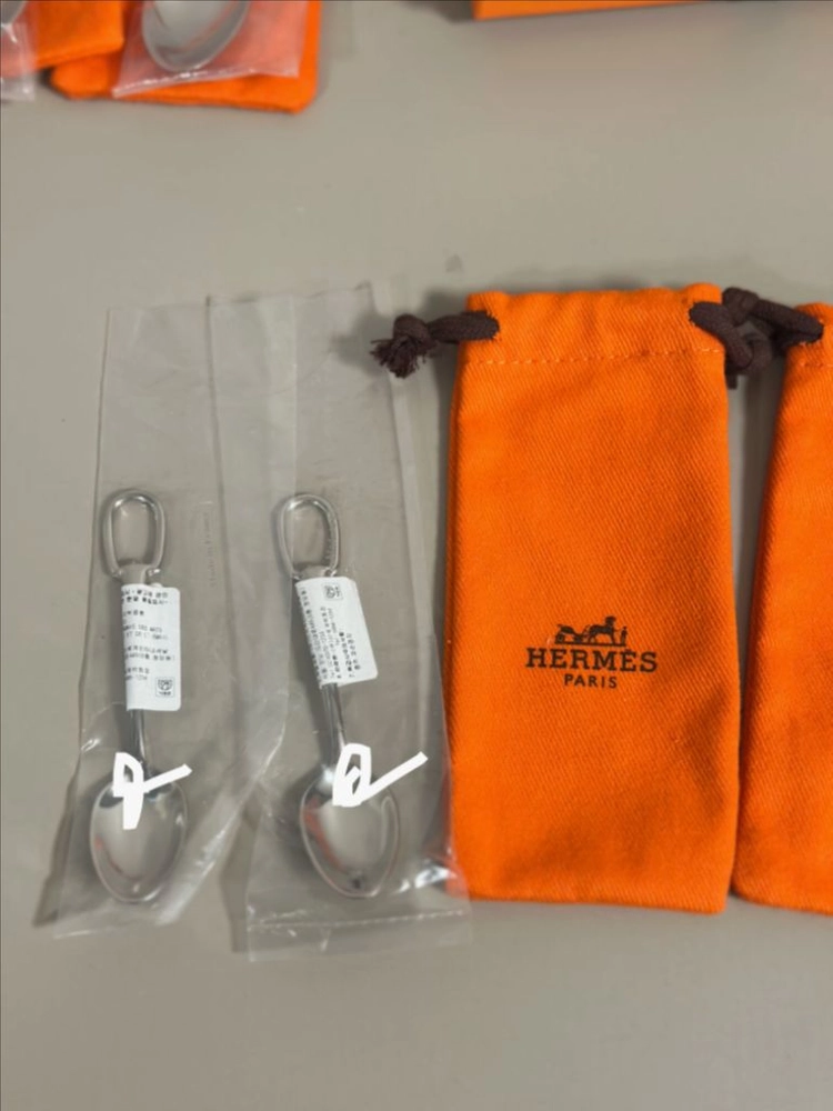새상품 에르메스 스테인리스 스틸 모카 스푼 2개일괄(10cm) 이미지