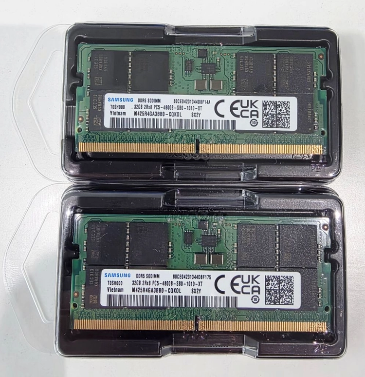 삼성 노트북용 ddr5 4800 64g (32gx2) 램 2개 SO-DIMM규격 이미지