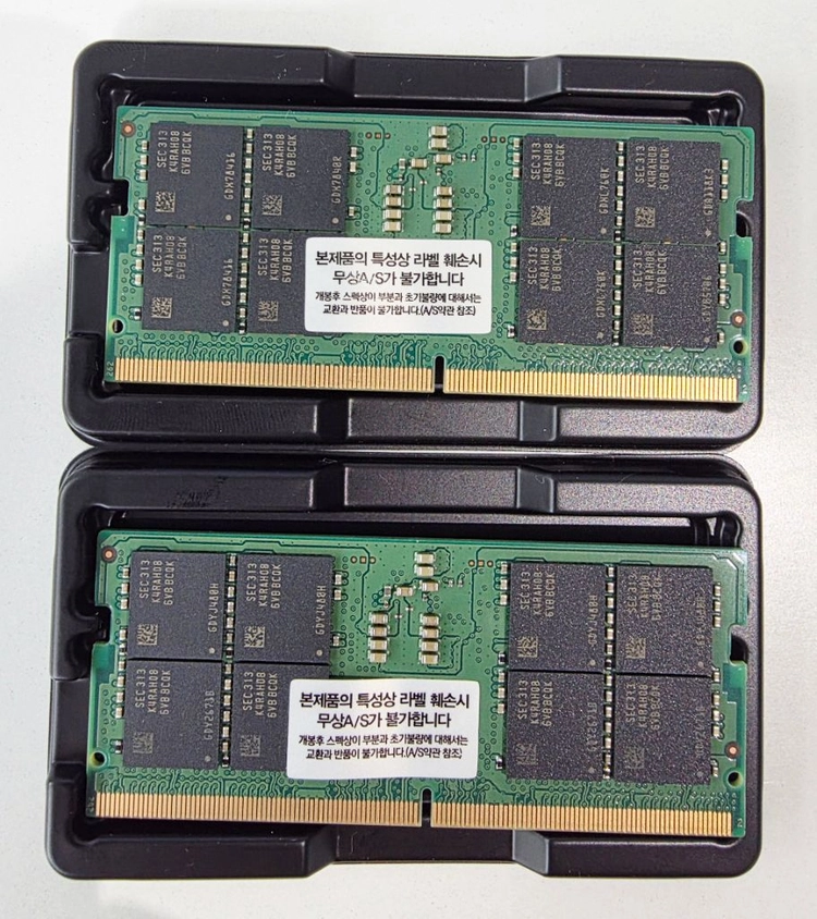 삼성 노트북용 ddr5 4800 64g (32gx2) 램 2개 SO-DIMM규격 이미지