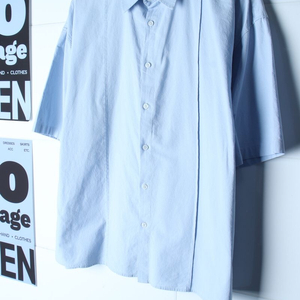 (M-XL) 제로 반팔 카라 티셔츠 셔츠 남방 연블루 이미지