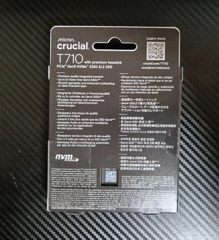 [미개봉] SSD Crucial T710 히트싱크 2TB 팝니다.(세종) 이미지