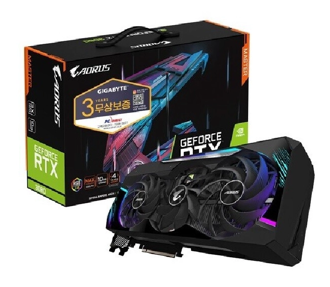 기가바이트 AORUS 지포스 RTX 3080 MASTER D6X 10GB - 안심되는 중고거래