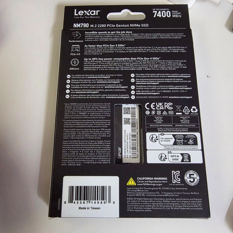Lexar NM790 M.2 2280 NVMe SSD 4TB 미개봉 새제품 이미지