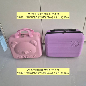 TIANRU 곰돌이/PINK LAB 미니 캐리어(새상품) 이미지