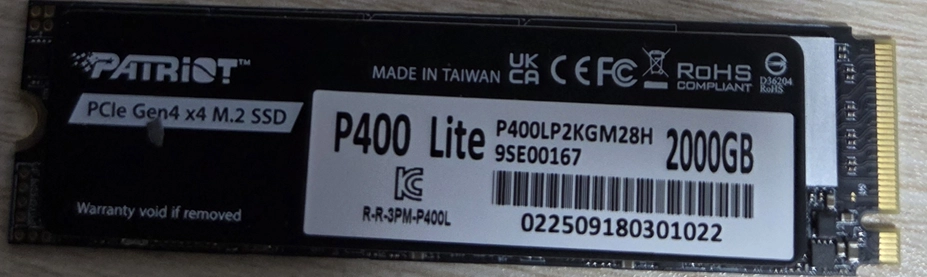 NVMe SSD 2TB gen4 (새제품, 미사용, 박스x) 이미지