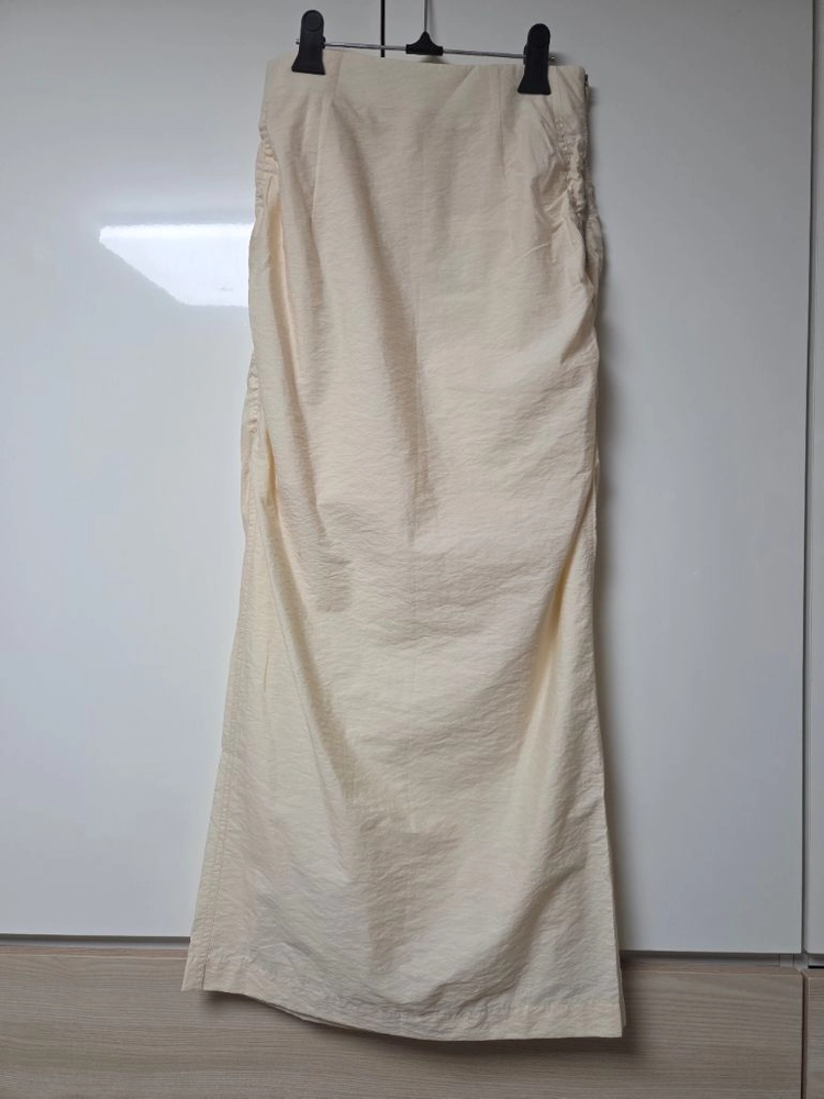 타임 크링클 셔링 롱 스커트 크림 55 랑방 마인 더캐시미어 시스템 오브제 sjsj 이미지