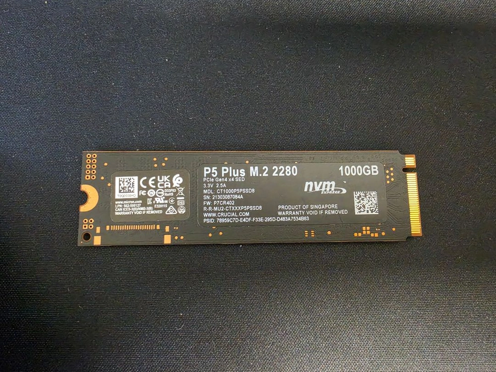 크루셜 p5 plus 1tb ssd 풀박 (방열판 포함) 이미지