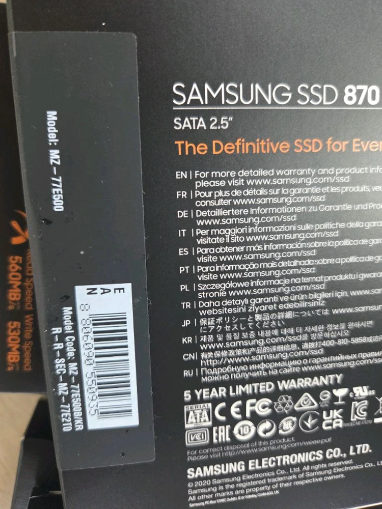 삼성 870 EVO SSD 500GB (MZ-77E500) 이미지