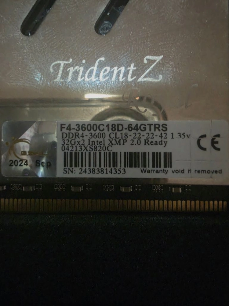 g.skill DDR4 3600 32GB 메모리 2장 이미지