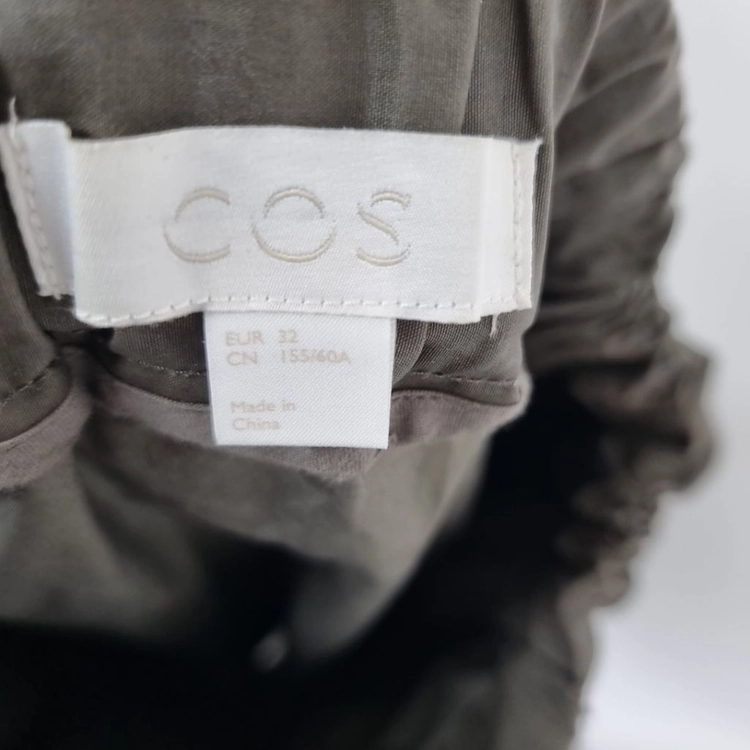 COS 카키색 밴딩 롱 스커트 EUR 32 이미지