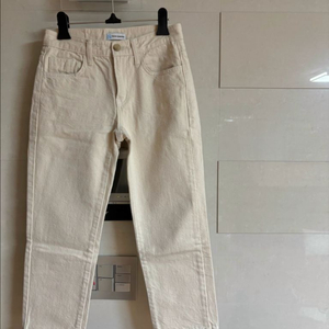 연베이지 크롭 면팬츠 바지 s 이미지
