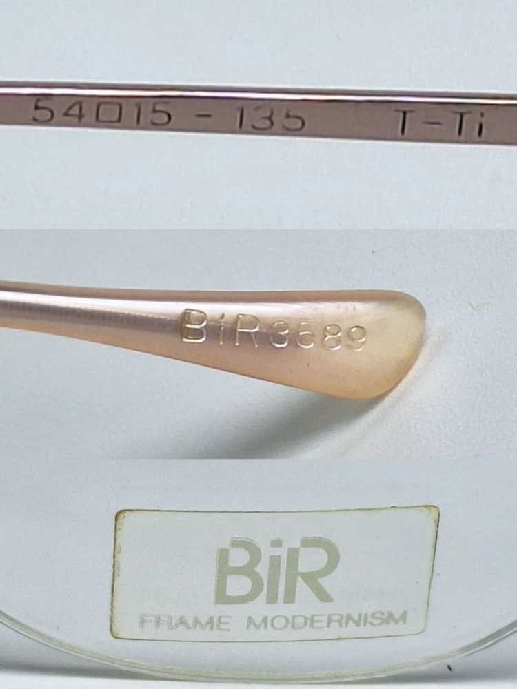 BIR 3589 반무테 안경테 54mm 티타늄 모더니즘 일본 빈티지 데드스톡 여성용 핑크골드 아메카지 패션 레트로 이미지