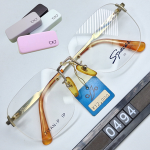 SPACER S-304 무테 안경테 57mm 일본 빈티지 데드스톡 IP도금 레트로 클래식 복고 패션 아이웨어 수입 이미지