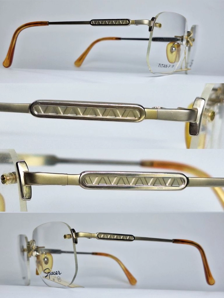 SPACER S-304 무테 안경테 57mm 일본 빈티지 데드스톡 IP도금 레트로 클래식 복고 패션 아이웨어 수입 이미지