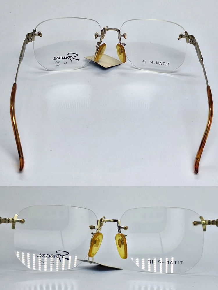SPACER S-304 무테 안경테 57mm 일본 빈티지 데드스톡 IP도금 레트로 클래식 복고 패션 아이웨어 수입 이미지