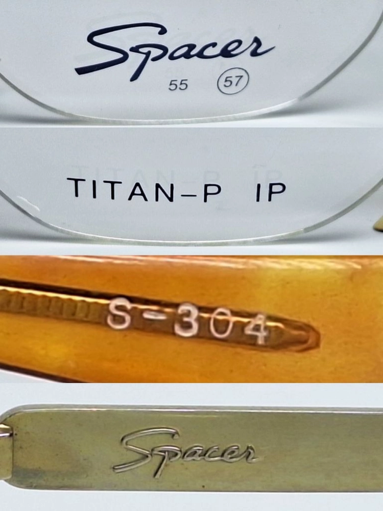 SPACER S-304 무테 안경테 57mm 일본 빈티지 데드스톡 IP도금 레트로 클래식 복고 패션 아이웨어 수입 이미지