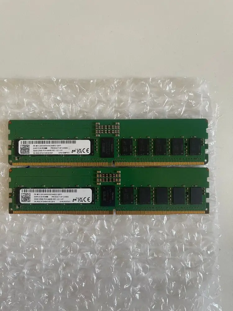 램 마이크론 32기가 6400 ECC 2개 개당가격 문의주세요 이미지