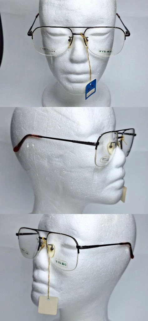 프라도 PRADO 508 반무테 안경테 54mm 투브릿지 건메탈 일본 빈티지 데드스톡 더블브릿지 클래식 레트로 패션 이미지