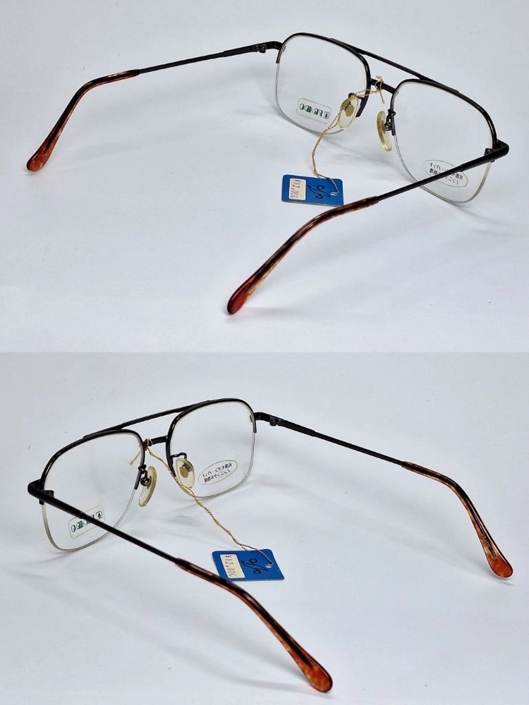 프라도 PRADO 508 반무테 안경테 54mm 투브릿지 건메탈 일본 빈티지 데드스톡 더블브릿지 클래식 레트로 패션 이미지