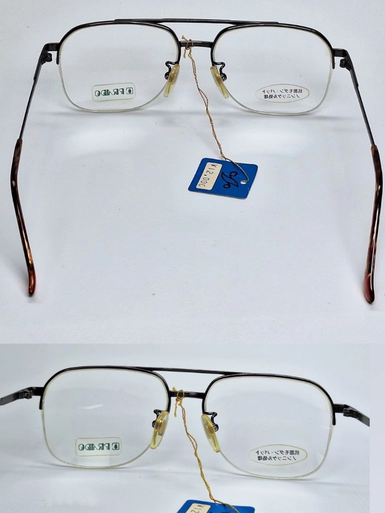 프라도 PRADO 508 반무테 안경테 54mm 투브릿지 건메탈 일본 빈티지 데드스톡 더블브릿지 클래식 레트로 패션 이미지