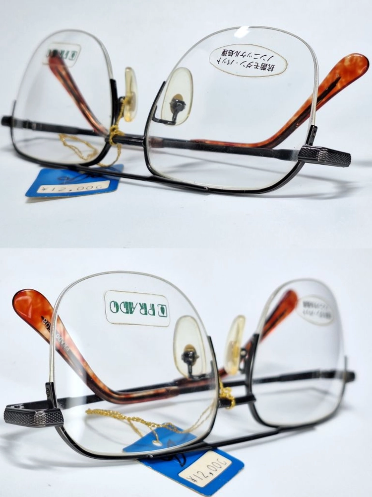 프라도 PRADO 508 반무테 안경테 54mm 투브릿지 건메탈 일본 빈티지 데드스톡 더블브릿지 클래식 레트로 패션 이미지