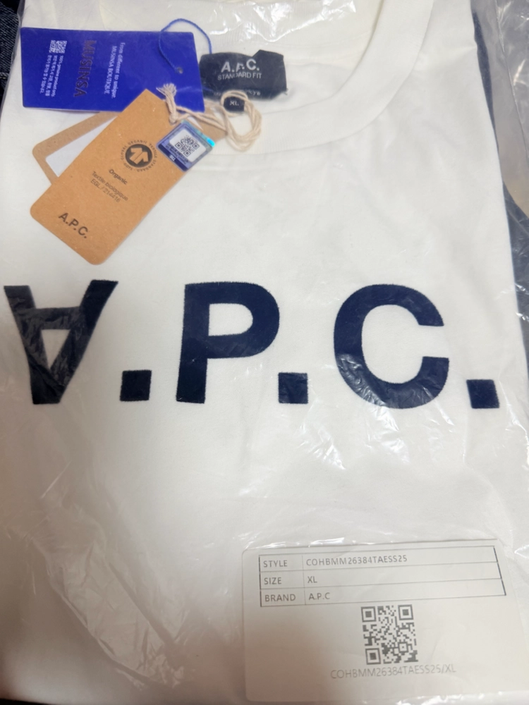 아페쎄 그랑 VPC 레귤러핏 반소매 티셔츠XL - 화이트:다크네이비(미개봉새상품) 이미지
