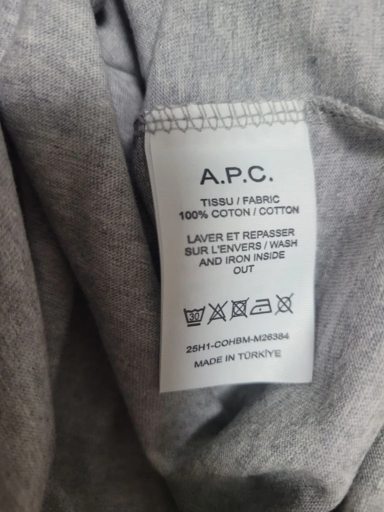 아페세 A.P.C 반팔티셔츠 XL (새상품) 이미지