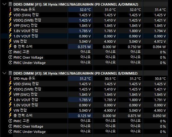 SK하이닉스 DDR5 5600 16GBx2 32GB A다이 이미지