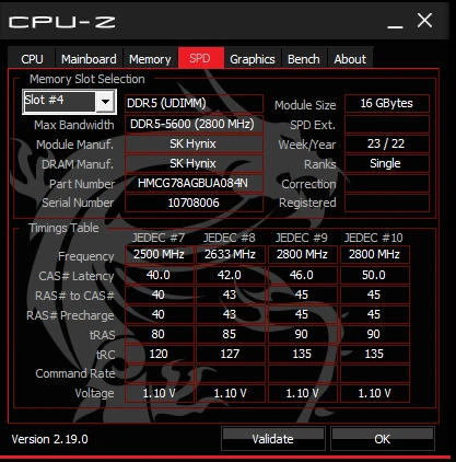 SK하이닉스 DDR5 5600 16GBx2 32GB A다이 이미지