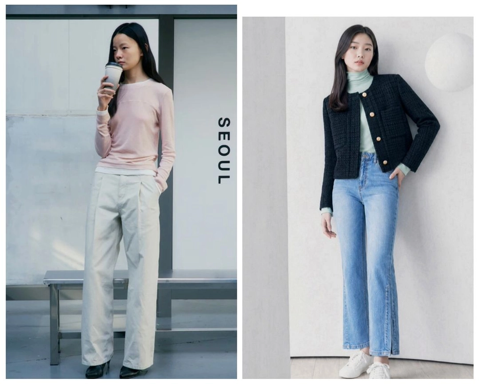 구호 플러스 25SS 레이어드 티셔츠 S사이즈, 데님팬츠 1사이즈 이미지