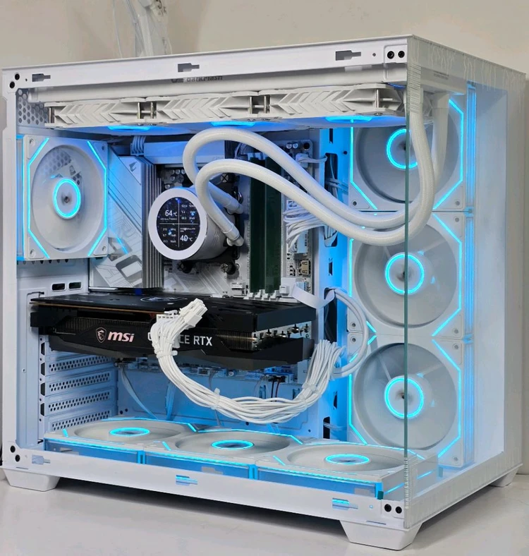 (새제품 반본체 수랭 화이트) 9800X3D, B850M, 32GB, 1000W, 수랭쿨러, 방송게이밍컴퓨터본체 이미지