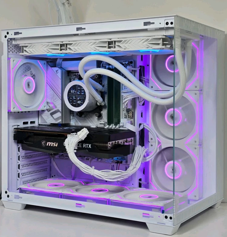 (새제품 반본체 수랭 화이트) 9800X3D, B850M, 32GB, 1000W, 수랭쿨러, 방송게이밍컴퓨터본체 이미지