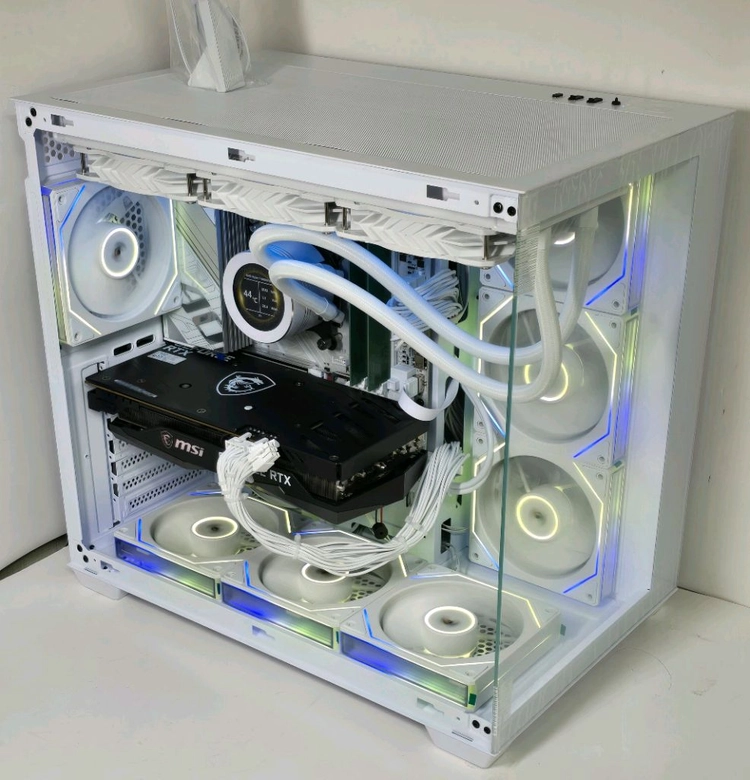 (새제품 반본체 수랭 화이트) 9800X3D, B850M, 32GB, 1000W, 수랭쿨러, 방송게이밍컴퓨터본체 이미지