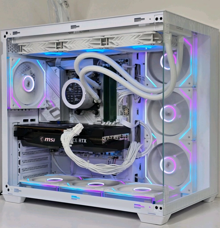 (새제품 반본체 수랭 화이트) 9800X3D, B850M, 32GB, 1000W, 수랭쿨러, 방송게이밍컴퓨터본체 이미지