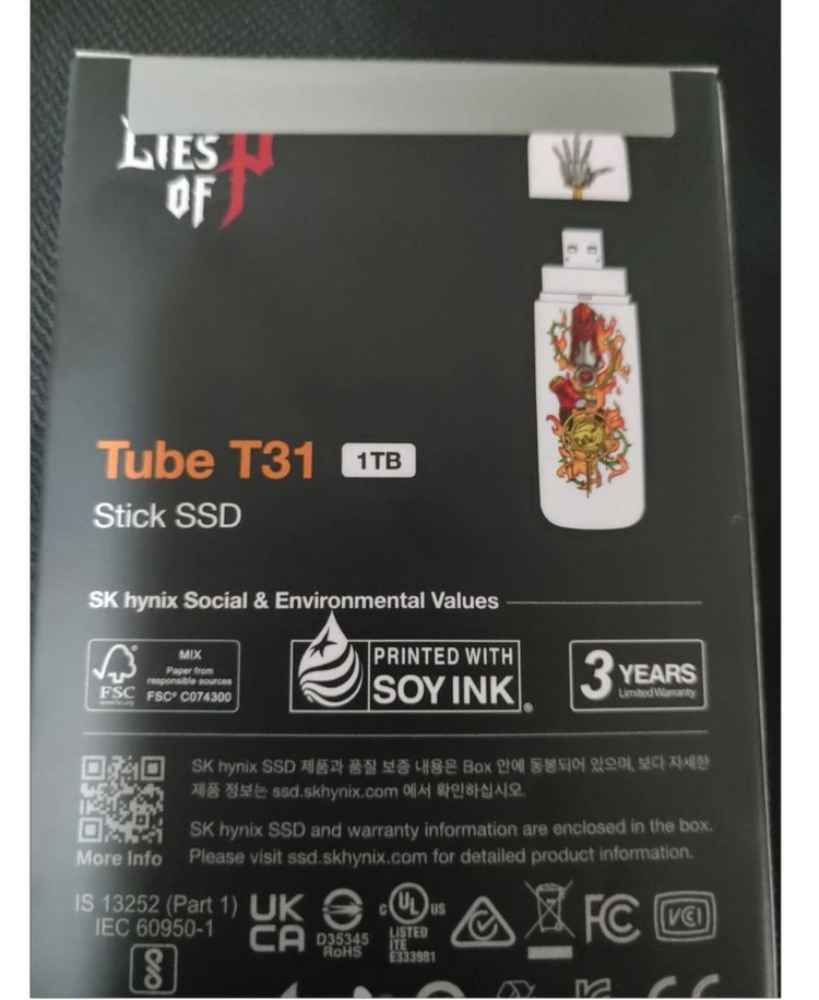 미개봉품 SK하이닉스 T31 1TB.스틱형 외장 SSD 1TB 판매합니다. 이미지