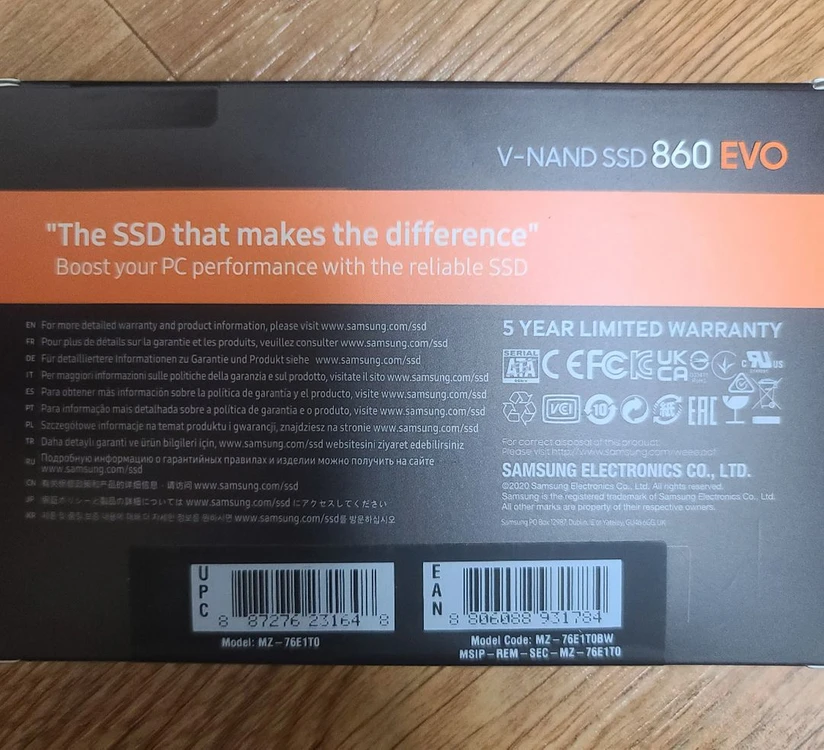 삼성 SSD 860 EVO 1TB 미개봉 이미지