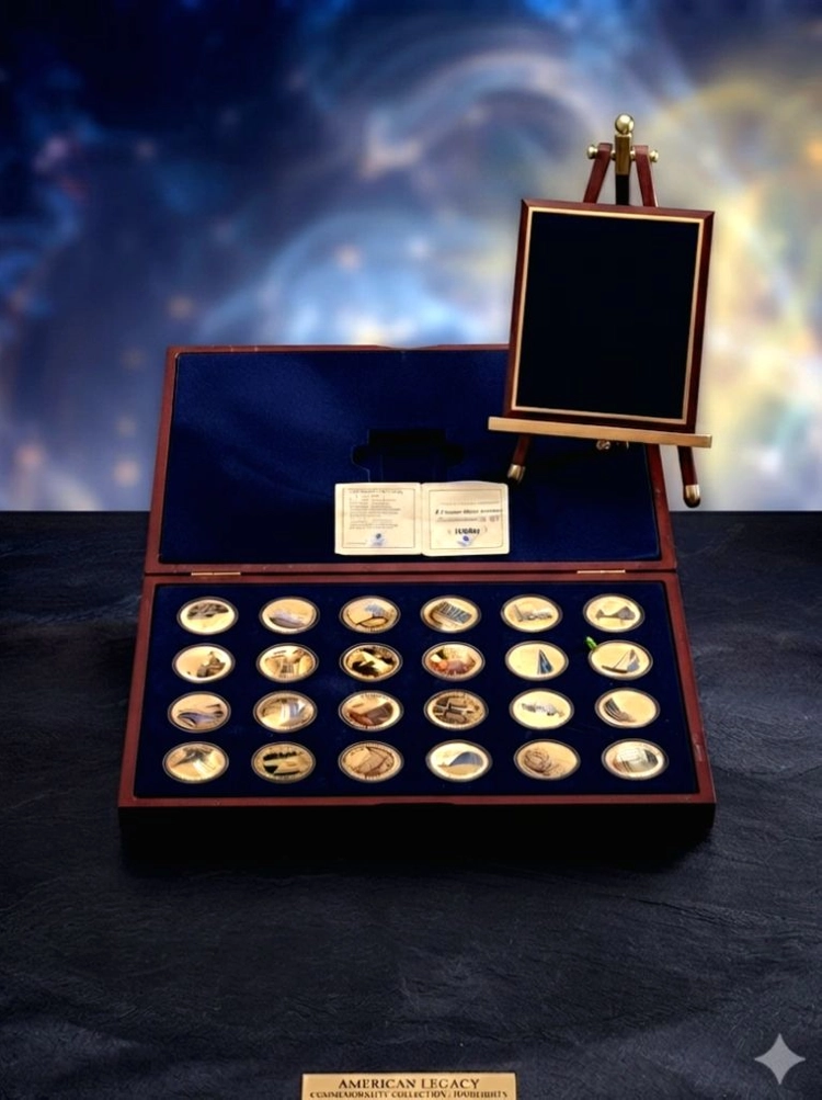 무척귀한 아메리칸 민트 정품100% 24종 24k금도금 기념 한정판세트(견양 구권 주화 옛날돈 민트 지폐 은화) 이미지