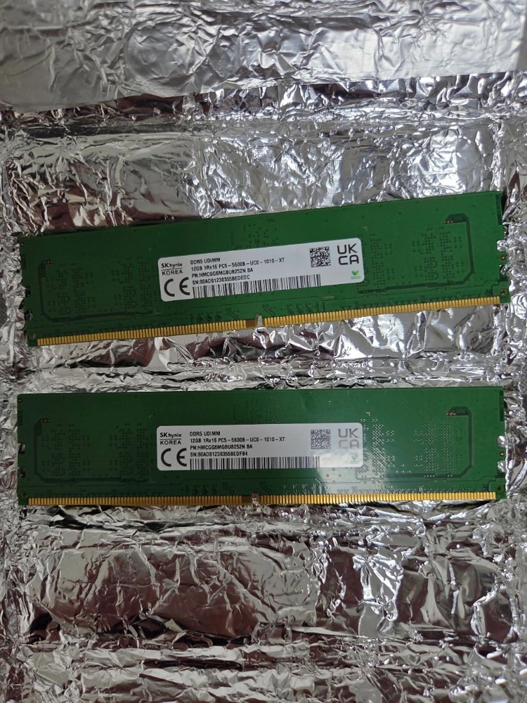 SK하이닉스 DDR5 5600 12GB RAM 두개 24GB - 안심되는 중고거래