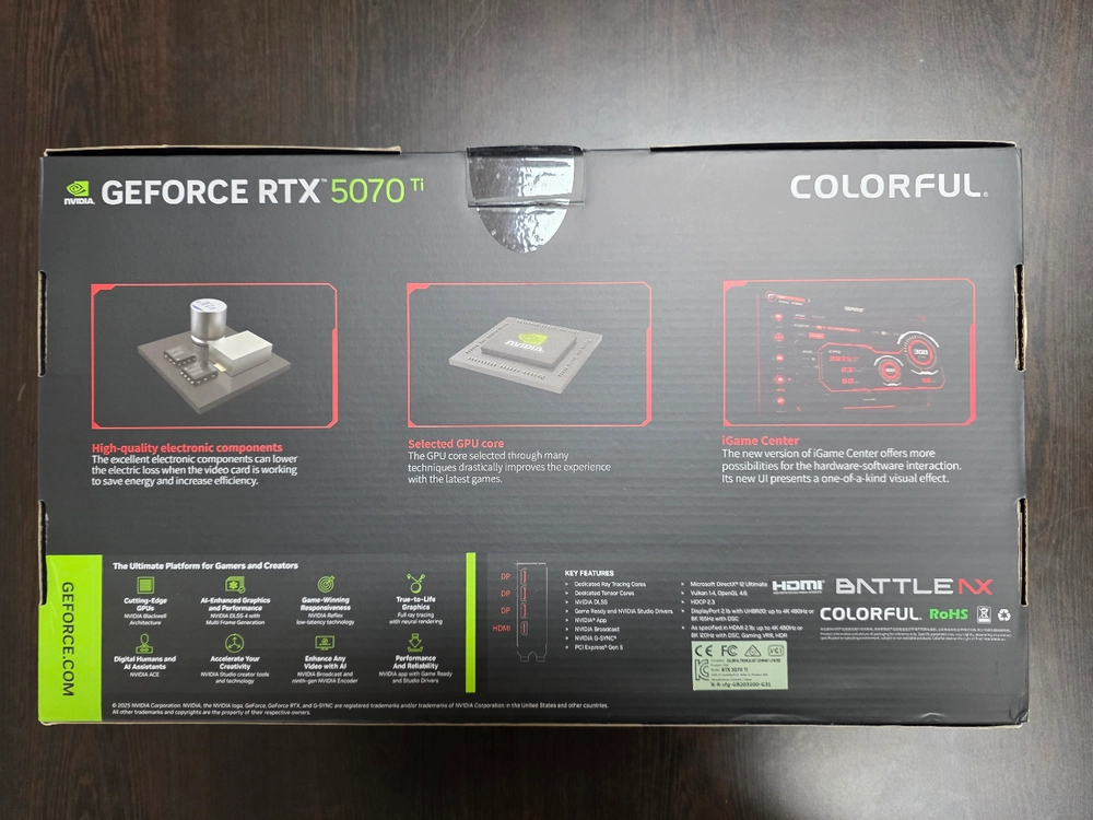 [풀박스] COLORFUL 지포스 RTX 5070 Ti Battle AX 16GB 이미지