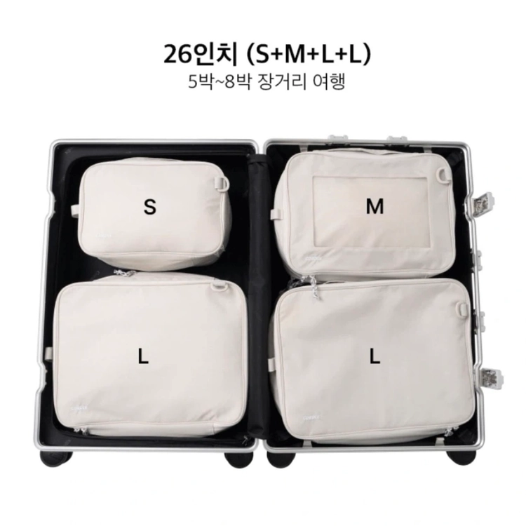 코르딕스 더블리 2중 여행용 압축 파우치 라이트블루 M사이즈 이미지