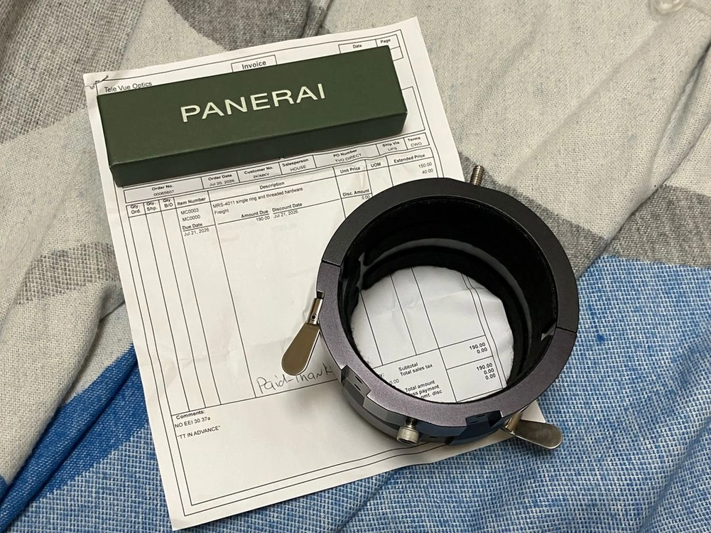 신품 천체망원경 텔레뷰 4인치 105mm 클램쉘, 경통밴드, 싱글 링 2개 일괄 이미지