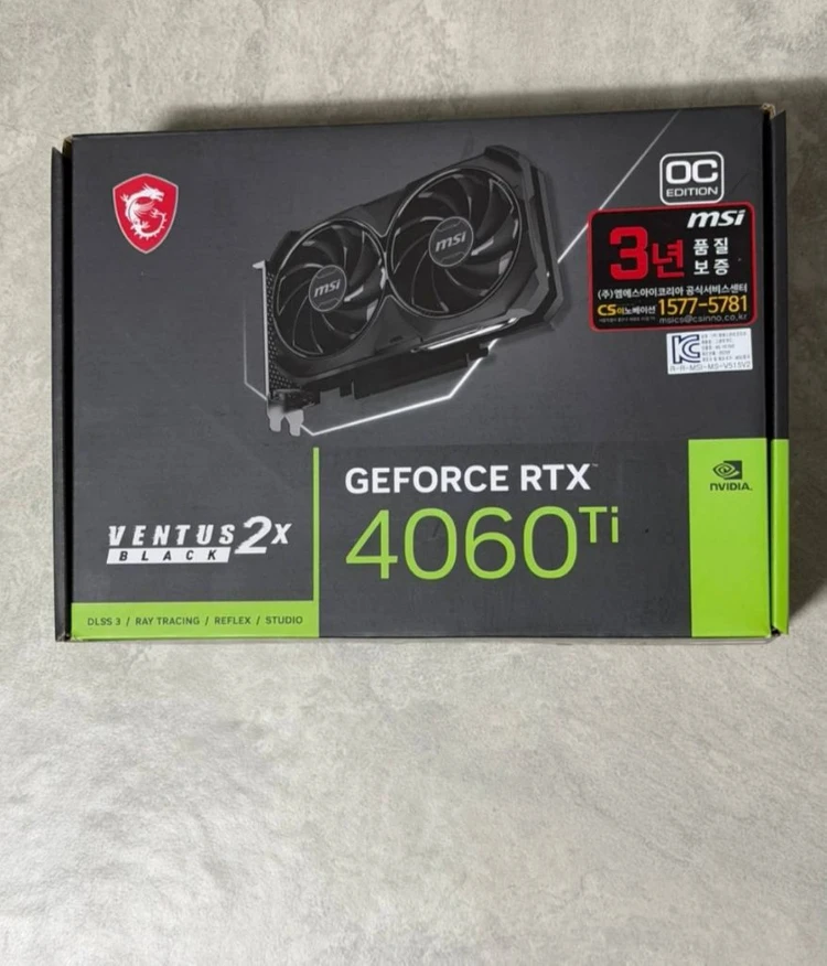 MSI 지포스 RTX 4060Ti 벤투스 블랙 OC D6 8GB - 안심되는 중고거래