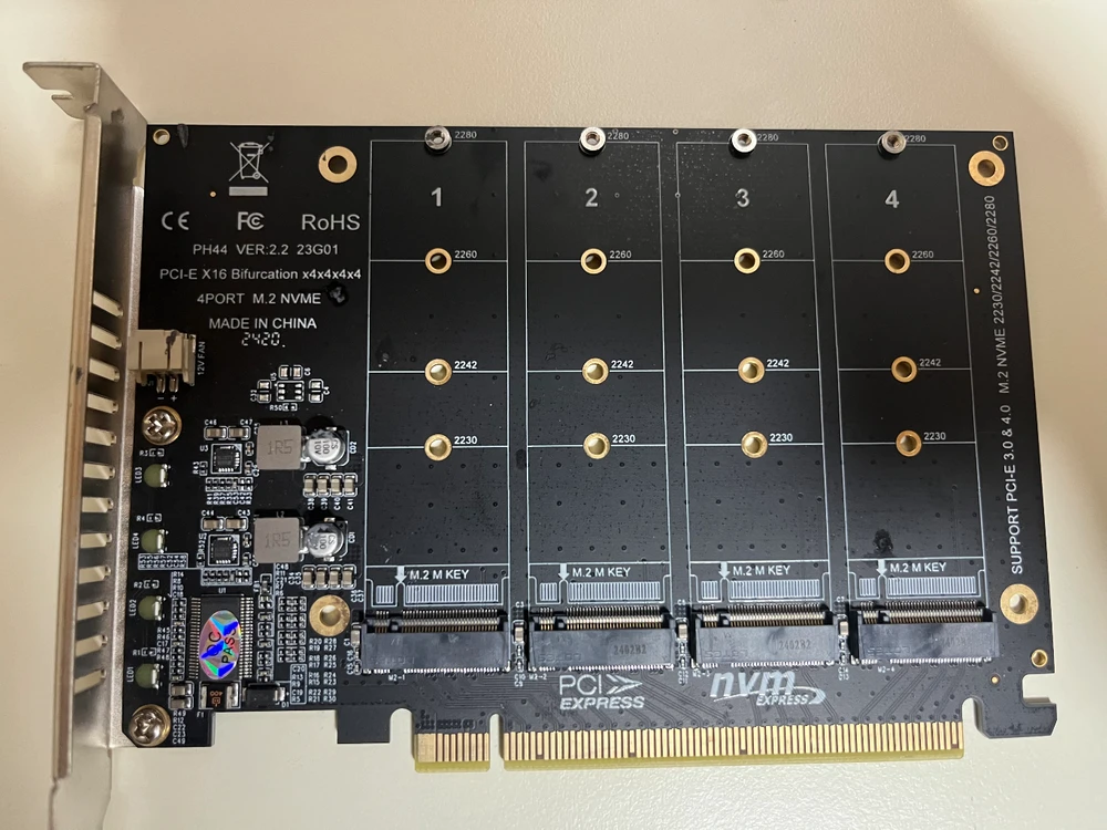 M.2 NVME pcie ssd 4슬롯 확장 카드 - 안심되는 중고거래