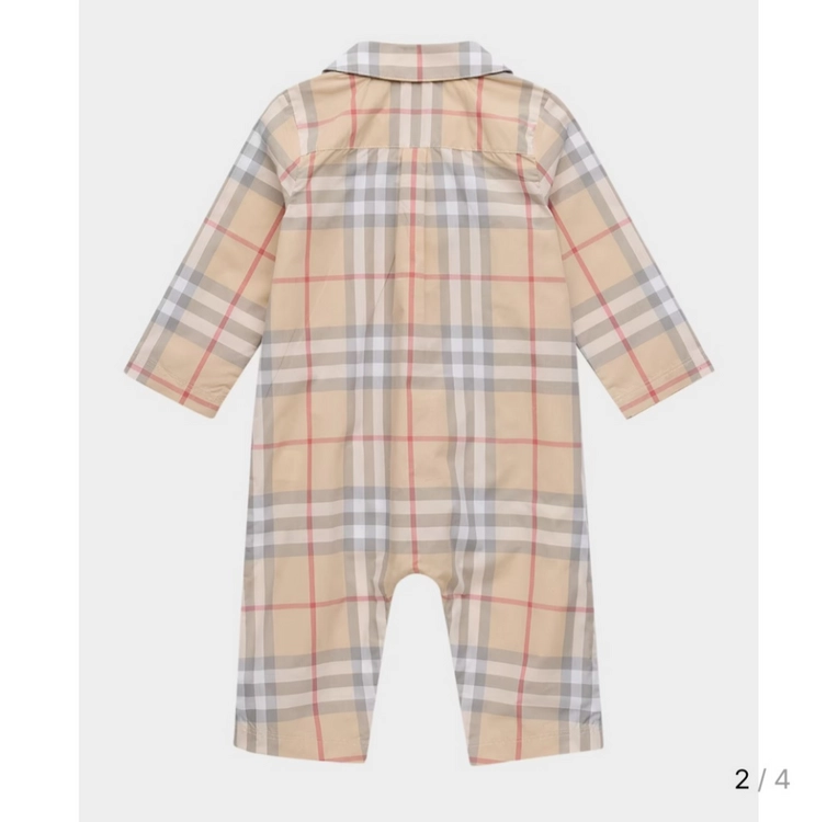 43만원 새상품 정품 최신상) 버버리 베이비 체크 바디수트 점프수트 우주복 올인원 버버리키즈 이미지