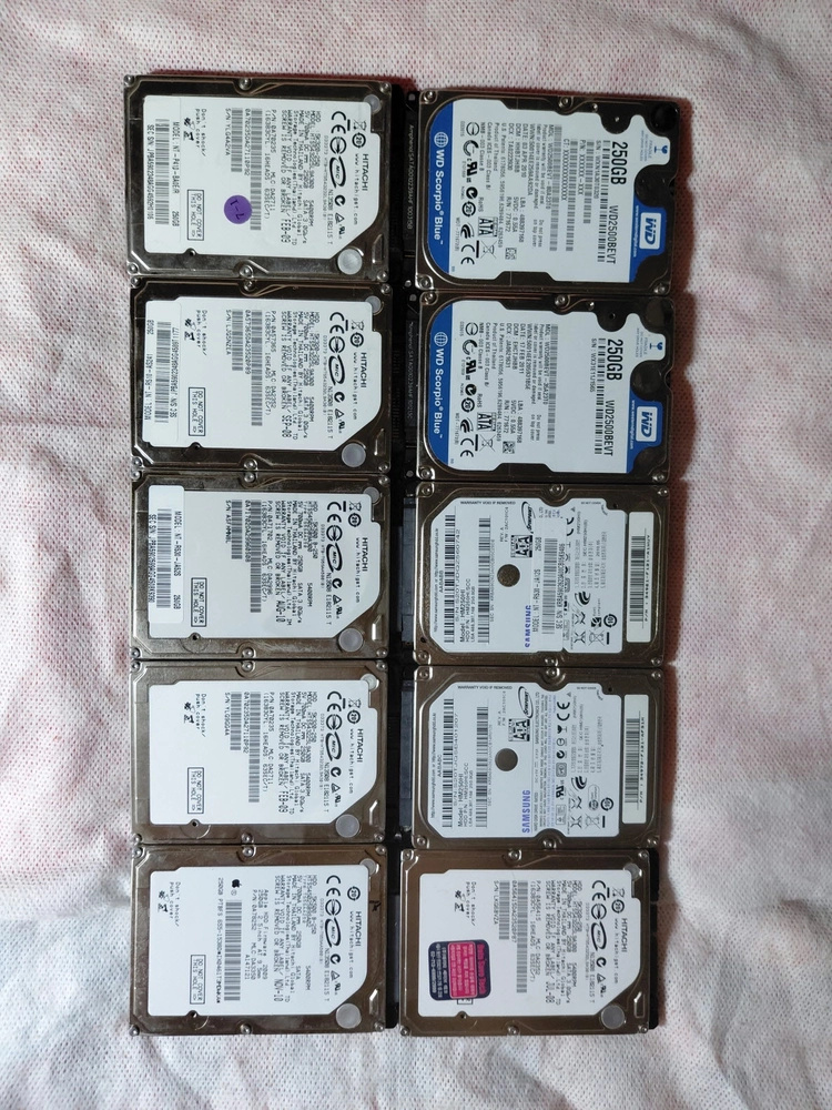 노트북하드 250GB 2.5인치 10개 일괄판매 - 안심되는 중고거래